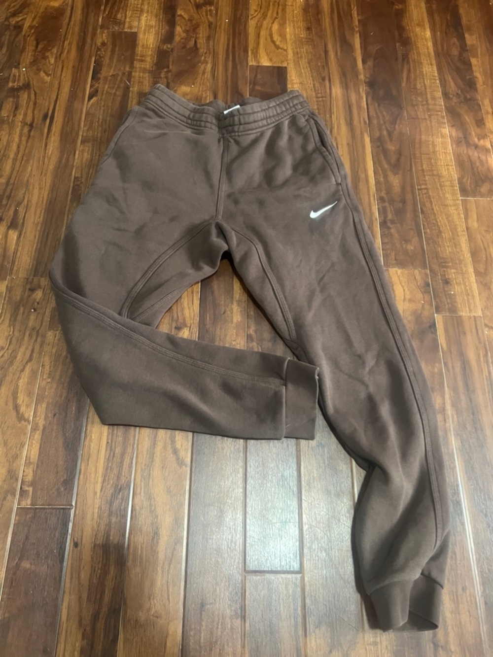 Nike men’s Brown Joggers with White Swoosh